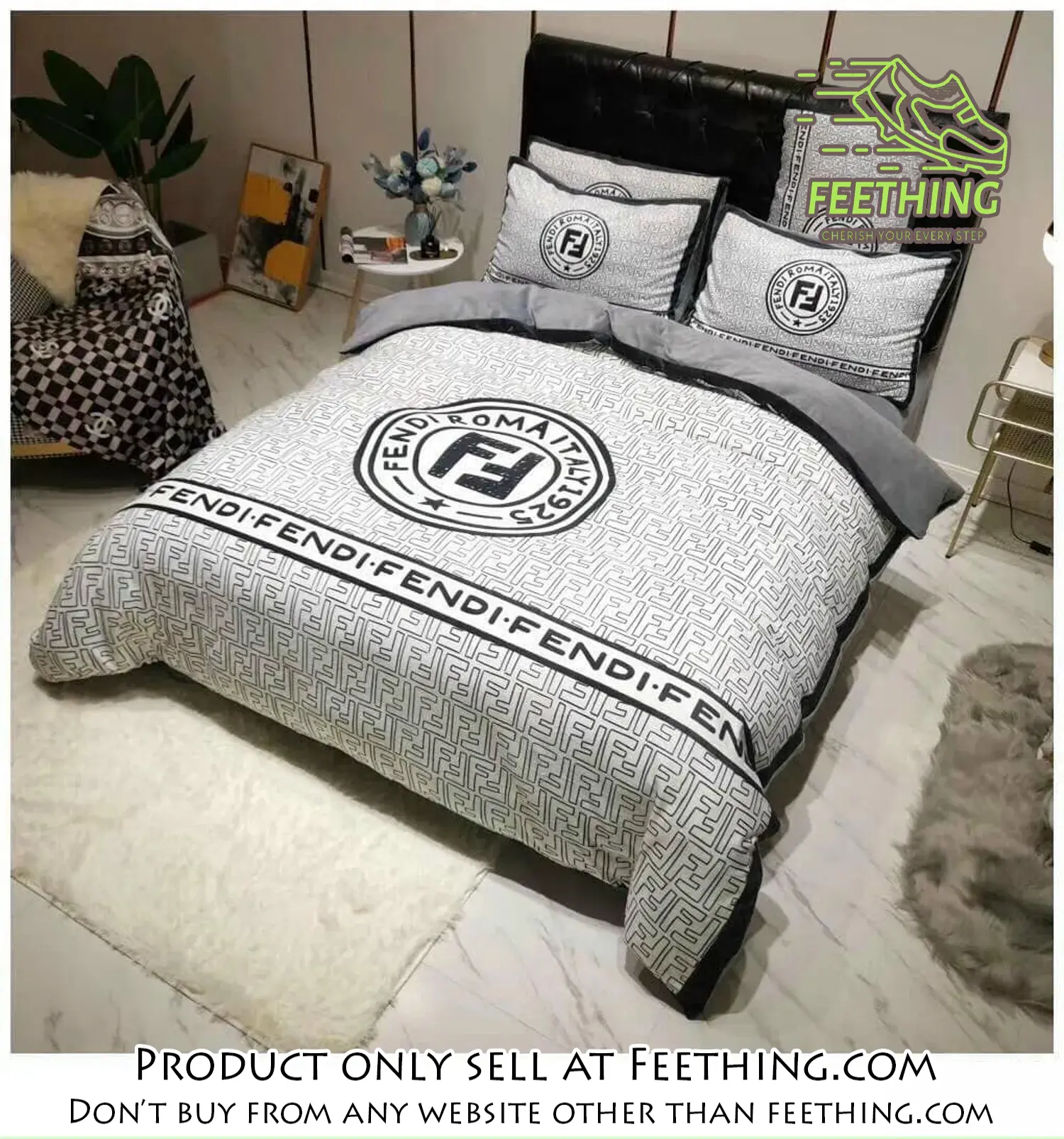 Fendi luxury brand highend bedding set home decor ft3420766